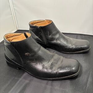 LA Milano  Mens Black Leather Comfort Fashion Dress Boot SZ 13